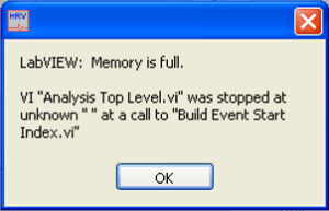 Memory Full Error
