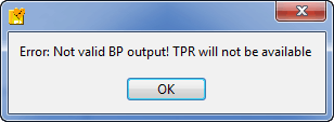 Invalid Output error