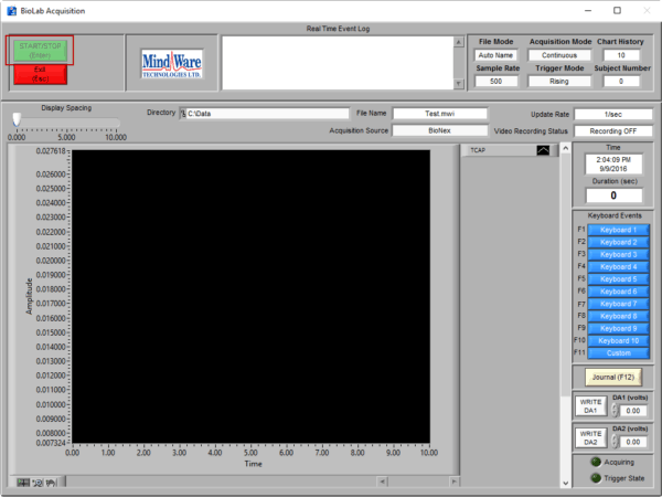 BioLab Acquisition Screen Waiting