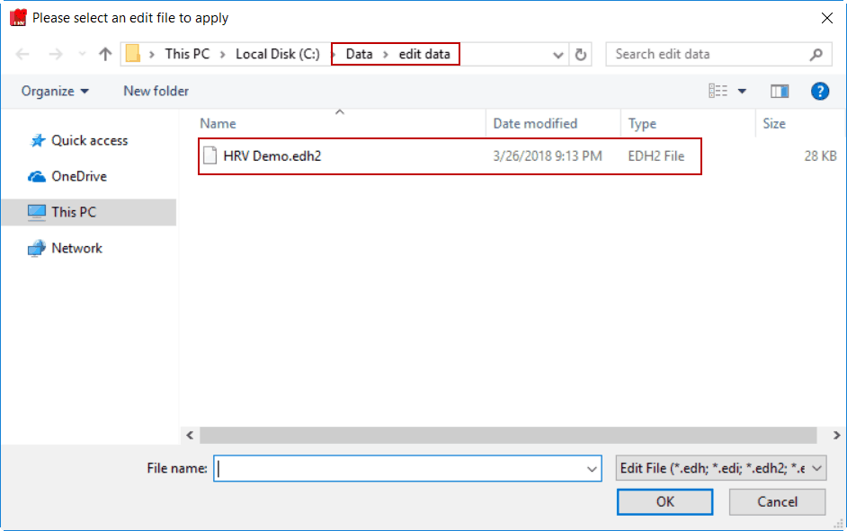 Example default file storage location